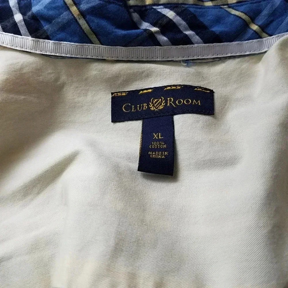 Club Room Button Down Shirt XL Blue Plaid L/S - Picture 3 of 3